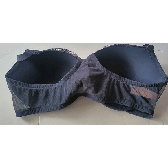 Victoria's Secret Front Close Push Up Bra Size 40DD Blue Lace Polka Dot Mesh - Picture 3 of 8